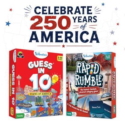 Skillmatics Guess in 10 – States of America, Geography Game, Gift for Kids | Educational Cards, History Trivia, Family Game Night, Travel Toy, Board Game, Screen-Free Fun, Boys & Girls Ages 8 and Up - style: 1. 50 States of America