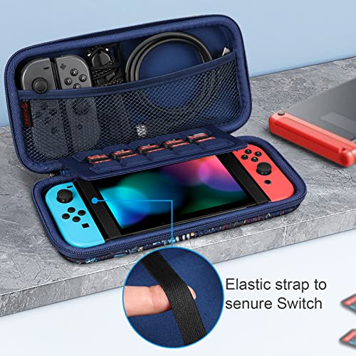 FINTIE Carrying Case for Nintendo Switch / Switch OLED Model (2021) | Portable Travel Storage Bag, Shockproof Protective Cover, 10 Game Card Slots & Inner Pocket, Starry Night - color: starry night
