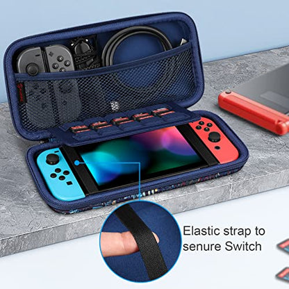 FINTIE Carrying Case for Nintendo Switch / Switch OLED Model (2021) | Portable Travel Storage Bag, Shockproof Protective Cover, 10 Game Card Slots & Inner Pocket, Starry Night - color: starry night