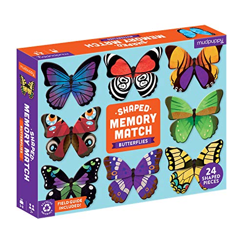 Mudpuppy Butterflies Shaped Memory Match, Multicolor - style: Butterflies