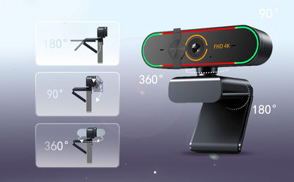 4k Webcam for Online Meeting/Online Teaching/Gaming/Streaming/Video Calls,with Microphone and Remote,Privacy Cover,Plug&Play,PDAF