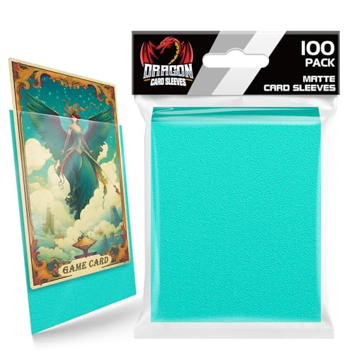 Homthy 100 Count Matte Card Sleeves for Trading Cards, Standard Size Protective Sleeves Deck Card Protectors Fit for Baseball Cards, Sports Cards, MTG, Yugioh Card Game Card Standard Cards (Mint) - color: 100 Pcs Mint