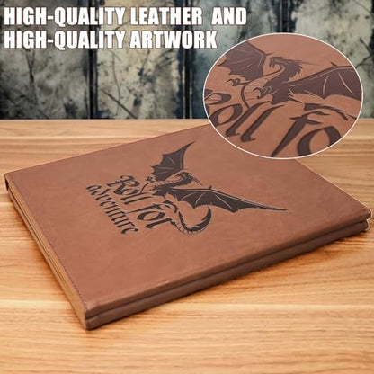 DND DM Screen 5e Dungeon Master Screen Deluxe Leather 4-Panel Customizable Magnetic Panel Game Master Screen with Magnetic Stickers, for Dungeons and Dragon, Pathfinder
