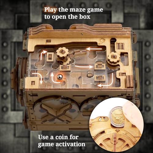 iDventure aMAZEing Safe, Money Puzzle Box for Adults, Box for Cash Gift | Mini Safe Brain Teaser, Money puzzle box for cash gift, Birthday Gift, Hidden Compartment, 3D Puzzle for Adults, Piggy Bank