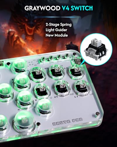 Sehawei Haute42 Arcade Stick 16Keys All-Button Gamerfinger with Custom RGB & Turbo Functions,Arcade Controller Street Fight for PC/Ps3/Ps4/Switch/Steam Game Keyboard-Supports Hot Swap & SOCD