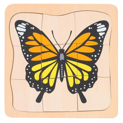 jojofuny Animal and Plant Wooden Jigsaw Puzzle Board Cartoon Multilayer Educational Toy for Kids Ages 4-8 Portable 3D Puzzle for Imagination Eye-Hand Coordination Gift
