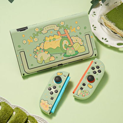 GeekShare Protective Case Compatible with Switch 2, Hard PC Slim Dockable Shell Cover Designed for Switch 2 Game Console and Joystick Controllers - Matcha Froggy - color: Matcha Froggy