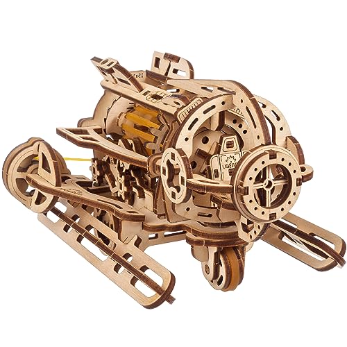UGEARS 3D Wooden Puzzles for Adults - Steampunk Submarine Wooden Model Kit – Mechanical Puzzle Model Building Kits - DIY Kits for Adults for Maritime Enthusiasts Gifts for Puzzle Lovers - 200 Pcs - color: Steampunk Submarine