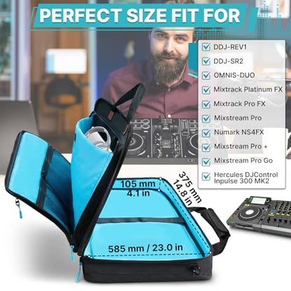 ORKELS DJ Controller Bag Case, Portable DJ Travel Case, Fits Pioneer DDJ REV1 SR SR2 OMNIS DUO, Mixtrack Platinum FX - size: DDJ-SR/SR2/REV1/Pro FX