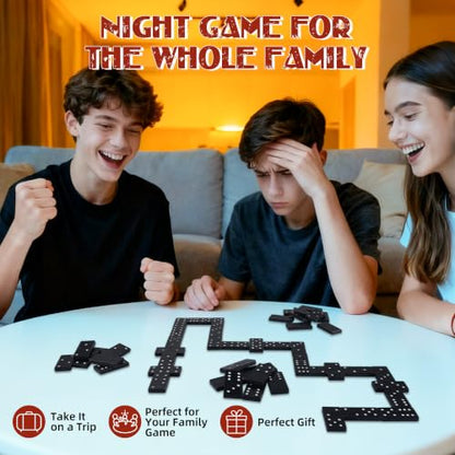 Offelec Dominos Set for Adults – 140pcs Dominoes Set - Classic Board Games, Double 6 Dominoes Family Games for Adults - Double Six Standard Dominos Set 5 * 28 Tiles, Travel-Friendly Domino Set - color: 5 Packs Double 6 Domino