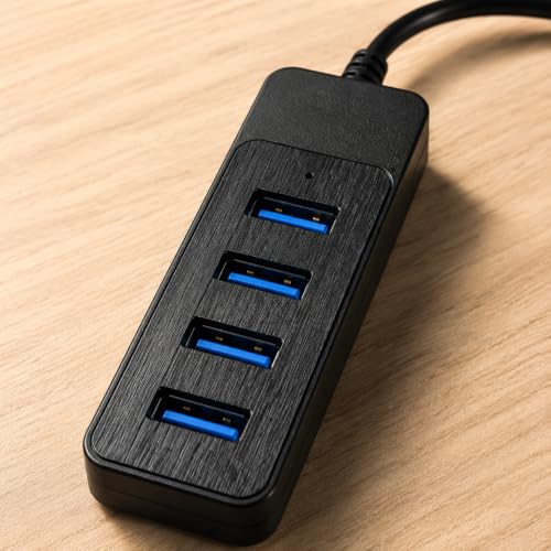 USB 3.0 Hub, 5-Port USB Splitter with USB C Power Port, USB A Extension Adapter for Laptop, PC, Gaming Console