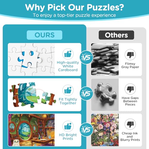 500 Piece Puzzles for Adults,Owl Forest Jigsaw Puzzles 500 Pieces,Magic House Puzzle 500 Pieces Adult Funny Jigsaw Puzzle Premium Cardboard Puzzles Home Decor Birthday Party Gift - style: Magic House