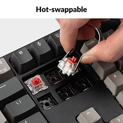 Keychron C2 Pro Wired Custom Mechanical Keyboard Full Size Layout QMK/VIA Programmable Macro RGB Backlit with Hot-Swappable Keychron K Pro Red Switch OEM Profile PBT Keycaps for Mac Windows Linux - style: Hot-swap Keychron K Pro Red Switch