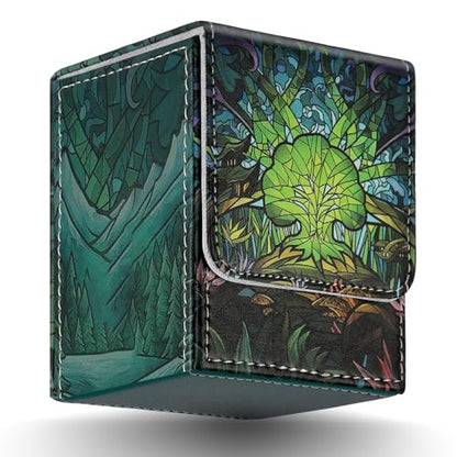 Card Deck Box for MTG Card Storage Box Holds 100 Plus Single Sleeved Cards with Trading Cards Games TCG Yugioh etc. (Light Green) - color: Light Green
