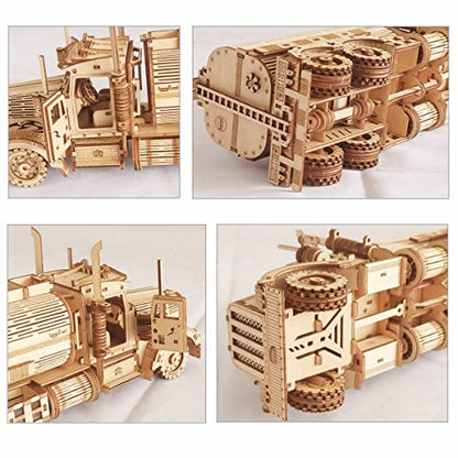 3D Wooden Puzzle - Wood Mechanical Tank Truck Model Kits - Coin Bank Crafts Model - Wooden STEM DIY Brain Teaser Puzzles, 3D Puzzle for Birthday Adults & Teens - style: Tank Truck