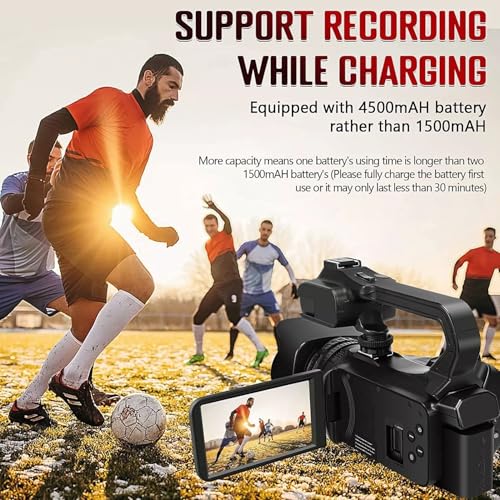 Acuvar 4K/6K Camcorder Video Camera – 64MP 60FPS Vlogging Camera for YouTube, WiFi, LED Light, Mic, 64GB SD Card – Live Stream Webcam - style: Essential Kit