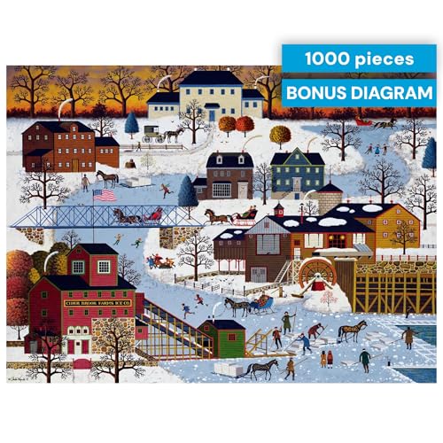 Buffalo Games - Charles Wysocki Festive Winter Scene 1000 Piece Jigsaw Puzzle for Adults and Families - color: Multicolor