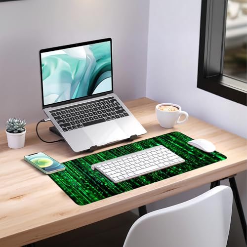 Matrix Code Extended Gaming Mouse Pad 31.5"x11.8" Mousepad, Large Desk Pad Desk Mat for Gaming & Office, Non-Slip Rubber Base - color: 41, size: 31.5" x 11.8"