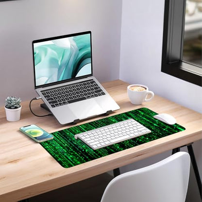 Matrix Code Extended Gaming Mouse Pad 31.5"x11.8" Mousepad, Large Desk Pad Desk Mat for Gaming & Office, Non-Slip Rubber Base - color: 41, size: 31.5" x 11.8"