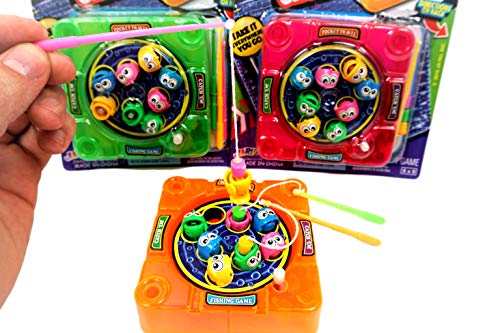JA-RU Pocket Travel Magnetic Fishing Game (6 Toys) Classic Rotating Mini Family Board Games for Kids. Preschool Educational Games. Travel Car Games. Bulk Party Favors Birthday Gifts. 3205-6p - style: Classic