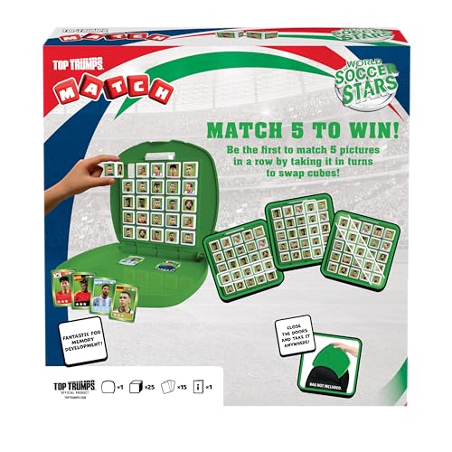 Top Trumps Match Game World Soccer Stars - Family Board Games for Kids and Adults - Matching Game and Memory Game - Fun Two Player Kids Games - Memories and Learning, Board Games for Kids 4 and up
