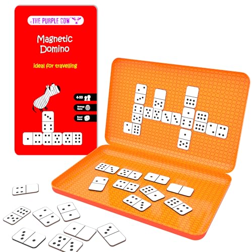 Magnetic Travel Dominoes Game - Car Games , Airplane Games and Quiet Games - color: Red