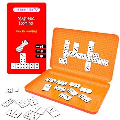 Magnetic Travel Dominoes Game - Car Games , Airplane Games and Quiet Games - color: Red