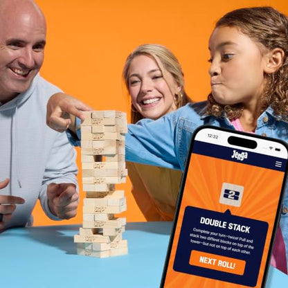 Official Hasbro Games Jenga Game | Digital Die for 6 More Ways to Play | Original Wood Block Game | Stacking Tower | Ages 6+ | 1+ Players | Party Games