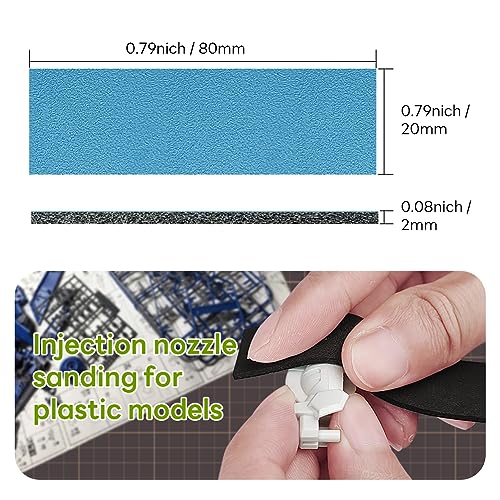 stedi Sanding Sponge for Model Gundam Building, 400-1200 Grit | Hobby Model Tools Hand Sanding Block Waterproof Wet Dry Reuse Sandpaper, 30 Sheets - style: 2mm #400 to #1200(30PCS)
