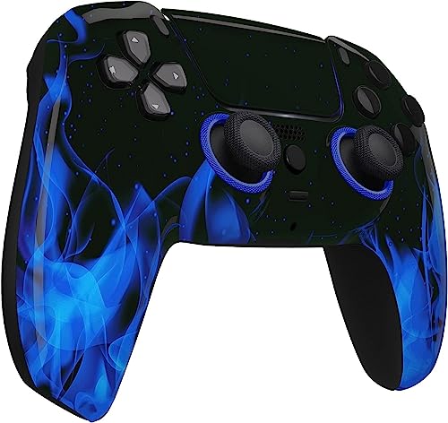 Custom Controllerzz Custom Wireless Controller Compatible with PS5 - Multiple Designs Available (PS5 Blue Flame) - color: PS5 Blue Flame