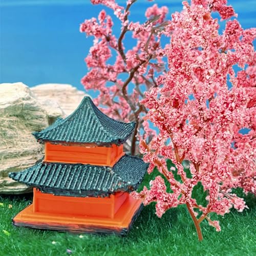 Cayway Miniature Colorful Flower Cluster, Pink Trees Static Grass Tufts Flower Vegetation Groups for DIY Model Train Landscape Railroad Scenery - color: Pink