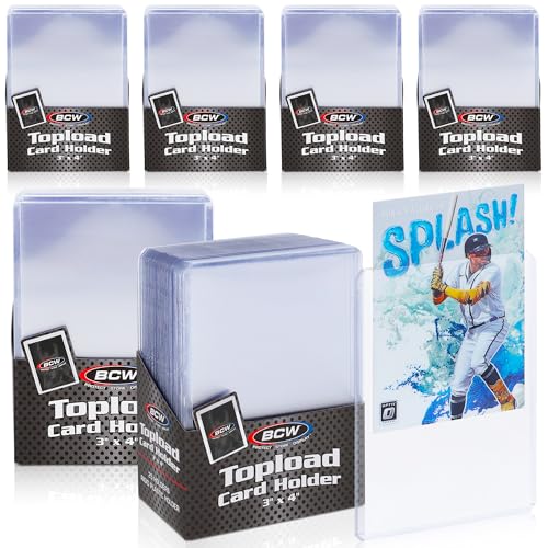 BCW Topload Card Holder - Standard - 150ct| Rigid PVC Trading Card Protectors, Holds Cards Up to 20pts - size: 150