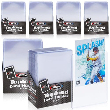 BCW Topload Card Holder - Standard - 150ct| Rigid PVC Trading Card Protectors, Holds Cards Up to 20pts - size: 150