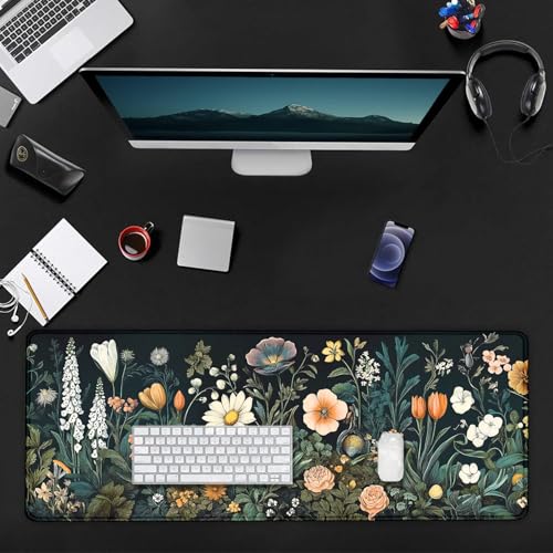 Large Mouse Pad, Desk Mat Computer Keyboard Pad Non-Slip Rubber Base Waterproof with Stitched Edges for Laptop Gaming, Office & Home 31.5 x 11.8 Inch (XL-05) - color: Xl-05