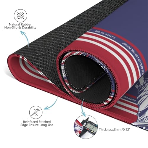 250th America Mahjong Mat for Table, 31.5 * 31.5in Anti Slip Mahjong Table Cloth, Noise Reduction, Neoprene Mah jongg Mat with Carrying Bag & 3 Dices, Poker Board Tile Games Mats, Blue - color: Blue07