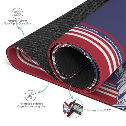 250th America Mahjong Mat for Table, 31.5 * 31.5in Anti Slip Mahjong Table Cloth, Noise Reduction, Neoprene Mah jongg Mat with Carrying Bag & 3 Dices, Poker Board Tile Games Mats, Blue - color: Blue07