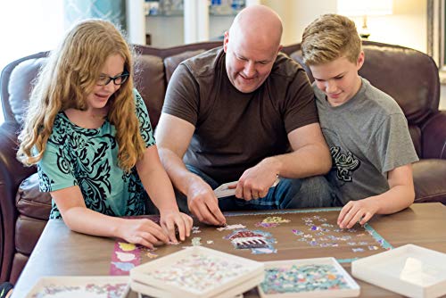8 Puzzle Sorting Trays with Lid 8" x 8" with Mover Card Hold Up to 1000 Pieces Space Saver Gift for Puzzle Lover