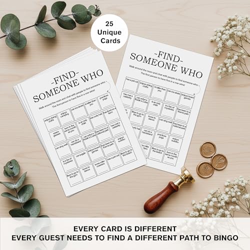 Find Someone Who Bingo Cards, 25 Unique Sheets, Team Building Games for Work, Icebreaker Fun, Engaging Office Games, Team Building Activity for Employees and Groups