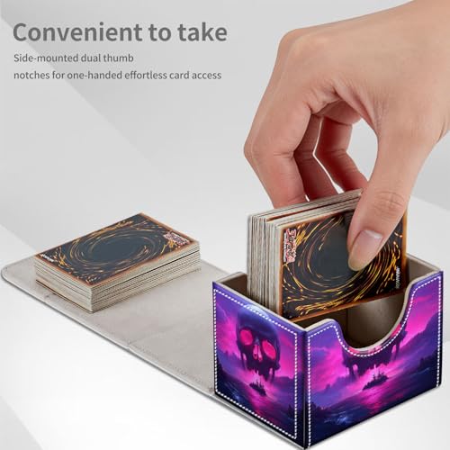 Giant Skull Island for MTG Deck Box, 100+ Double Sleeved Card Storage Case, PU Leather Commander Deck Case for TCG Magic Yugioh, Magnetic Closure - color: Giant Skull Island