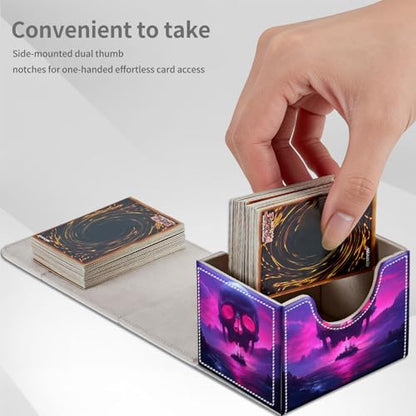 Giant Skull Island for MTG Deck Box, 100+ Double Sleeved Card Storage Case, PU Leather Commander Deck Case for TCG Magic Yugioh, Magnetic Closure - color: Giant Skull Island