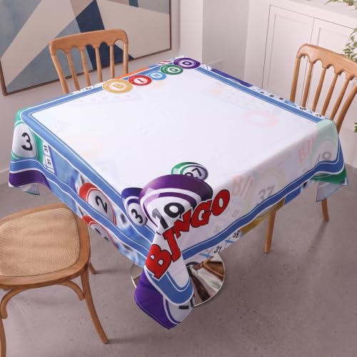 Hahafelt Bingo Table Cloth for Card Game 55 x 55 Inch Casino Table Cover | Square Table Cover, Washable, Casino Theme Party Supplies, Card Game, Indoor and Outdoor Dining Various Gatherings Party Gift
