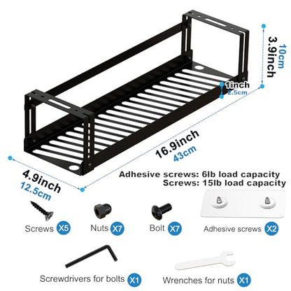 PAVSTINE Under Desk Cable Management Tray, 17 in Metal Cable Tray Basket | For Wire Management, Power Strip Holder, Cord Organizer, Wire Tamer for Home/Office Desk Cable Hider Black - size: 17 inch Cable Tray×1 Pack