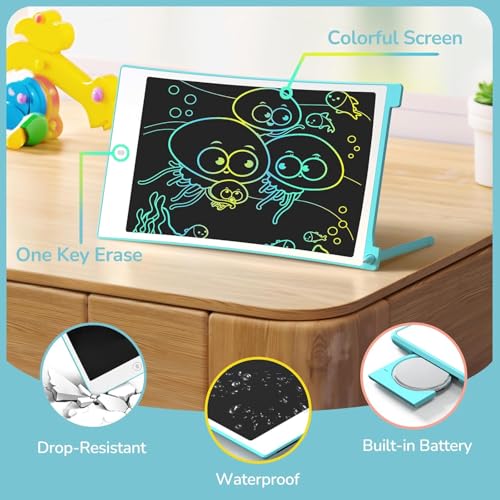 TECJOE 4 Pack LCD Writing Tablet, 8.5 Inch Colorful Drawing Board, Kids Travel Games Activity Learning Toys, Birthday Gifts for 3-8 Year Old Boys Girls Toddlers Preschooler - color: Blue & Purple & Green & Dark Blue