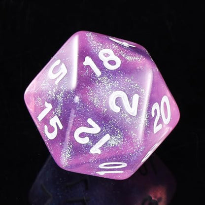 DND Dice Pink Transparent Dice with Color Changing Glitter for Dungeons and Dragons Tabletop Game Role Playing Game,D&D,MTG,Pathfinder Dice Set - color: Glitter Pink