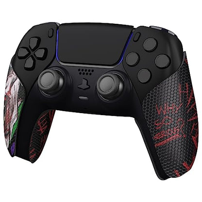 eXtremeRate PlayVital Anti-Skid Sweat-Absorbent Controller Grip for ps5 Controller, Professional Textured Soft Rubber Pads Handle Grips for ps5 Controller - Clown Hahaha - color: Clown Hahaha