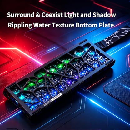 IROK MG63 64 Keys Wired Magnetic Switch Keyboard, 512KHZ All Keys Scan Rate, PCB Nano-Coating Waterproof, ARGB Light and Shadow Coexist 8KHZ/CNC Carved Aluminum Gaming Keyboard (Black) - color: Black