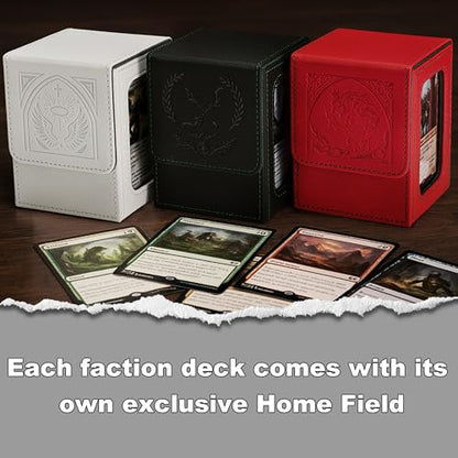 Venssu MTG Deck Box with Commander Display, Angel Card Deck Case Fits 120 Single Sleeved Cards, TCG Card Storage Box with 2 Dividers and 1 Toploader (White＆Grey) - color: Angel