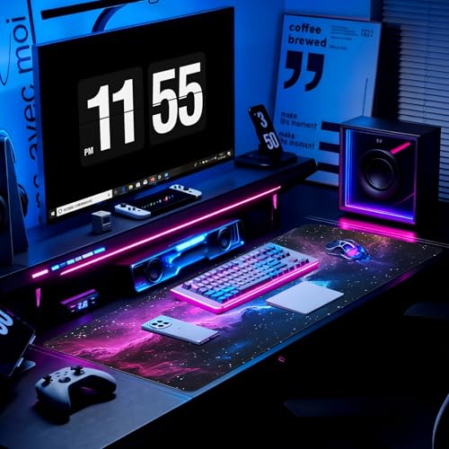 Gaming Mouse Pad, Desk Mat for Keyboard and Mouse, Large Mouse Pad for Desk, Computer Mousepad - color: Starry Sky 5