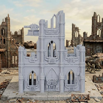 DND Terrain for Trench Crusade – 28mm Ruined Cathedral Building AF1166 | Unpainted Multilevel Gothic Ruins Tabletop Scenery for Dungeons and Dragons, Wargame Map Props