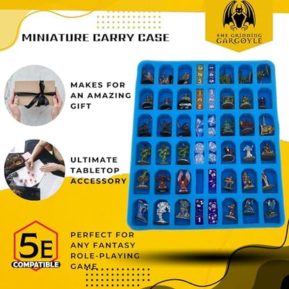 Miniature Storage Case - Foam Slot Case for Miniatures - Miniature Carrying Case with Handle - Miniatures Carrying Case - Grinning Gargoyle (30mm Bases) - style: 30mm Bases